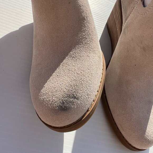 Toms Kallie Ankle Boot Booties Size 7 Sahara Suede Beige - Picture 7 of 15